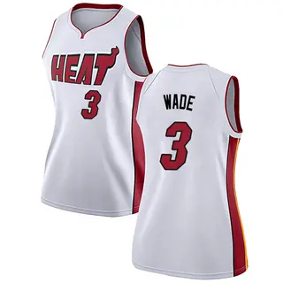 Women's Dwyane Wade Miami Heat Nike Swingman White Jersey - Association Edition