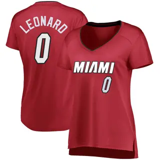 Women's Meyers Leonard Miami Heat Fanatics Branded Fast Break Wine Jersey - Statement Edition