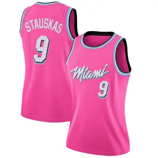 Women's Nik Stauskas Miami Heat Nike Swingman Pink 2018/19 Jersey - Earned Edition