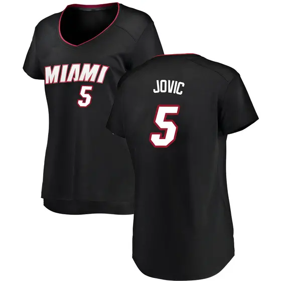 Women's Nikola Jovic Miami Heat Fanatics Branded Fast Break Black Jersey - Icon Edition
