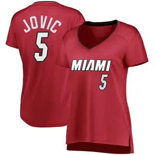Women's Nikola Jovic Miami Heat Fanatics Branded Fast Break Wine Jersey - Statement Edition