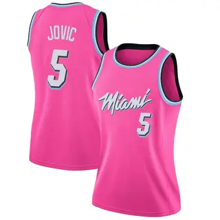 Women's Nikola Jovic Miami Heat Nike Swingman Pink 2018/19 Jersey - Earned Edition