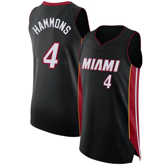 Youth A.J. Hammons Miami Heat Nike Authentic Black Jersey - Icon Edition