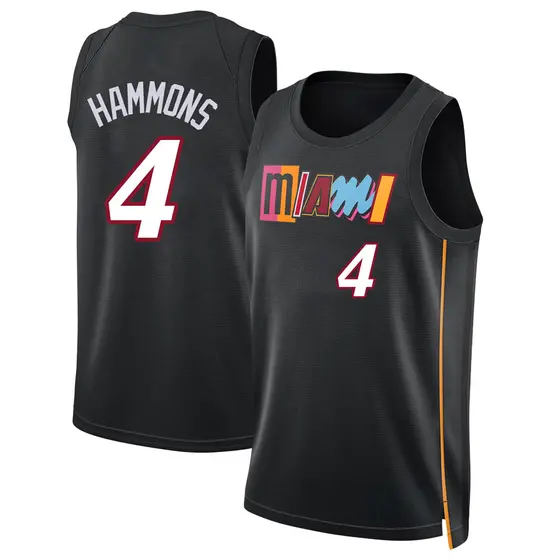 Youth A.J. Hammons Miami Heat Nike Swingman Black 2021/22 City Edition Jersey