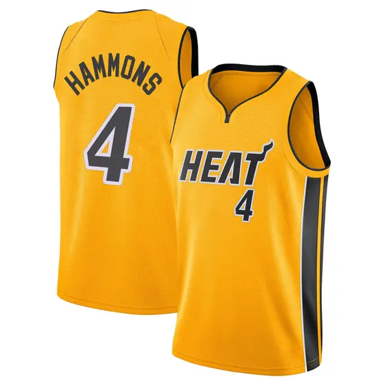 Youth A.J. Hammons Miami Heat Nike Swingman Gold 2020/21 Jersey - Earned Edition