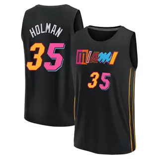 Youth Aric Holman Miami Heat Fanatics Branded Fast Break Black 2021/22 Replica City Edition Jersey
