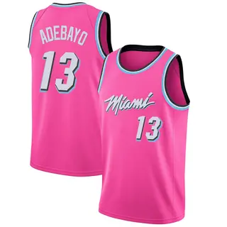 Youth Bam Adebayo Miami Heat Nike Swingman Pink 2018/19 Jersey - Earned Edition