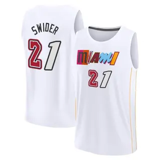 Youth Cole Swider Miami Heat Fanatics Branded Fast Break White 2022/23 City Edition Jersey