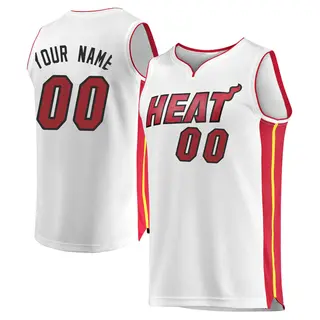 Youth Custom Miami Heat Fanatics Branded Fast Break White Jersey - Association Edition
