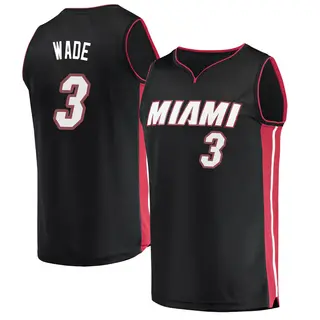 Youth Dwyane Wade Miami Heat Fanatics Branded Fast Break Black Jersey - Icon Edition