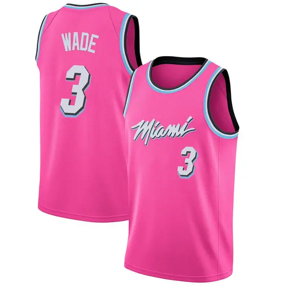 Youth Dwyane Wade Miami Heat Nike Swingman Pink 2018/19 Jersey - Earned Edition