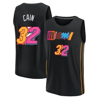 Youth Jamal Cain Miami Heat Fanatics Branded Fast Break Black 2021/22 Replica City Edition Jersey