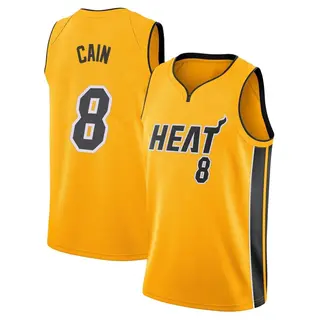 Youth Jamal Cain Miami Heat Nike Swingman Gold 2020/21 Jersey - Earned Edition
