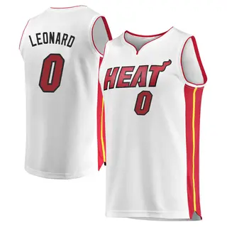 Youth Meyers Leonard Miami Heat Fanatics Branded Swingman White Fast Break Jersey - Association Edition
