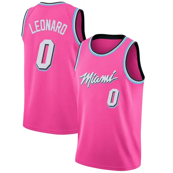 Youth Meyers Leonard Miami Heat Nike Swingman Pink 2018/19 Jersey - Earned Edition