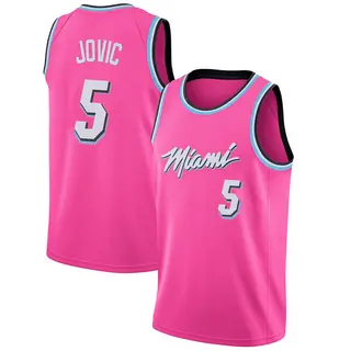 Youth Nikola Jovic Miami Heat Nike Swingman Pink 2018/19 Jersey - Earned Edition