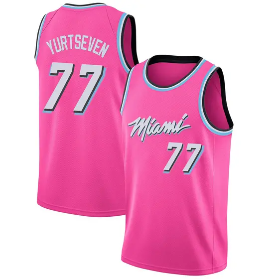 Youth Omer Yurtseven Miami Heat Nike Swingman Pink 2018/19 Jersey - Earned Edition