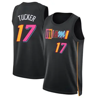 Youth P.J. Tucker Miami Heat Nike Swingman Black 2021/22 City Edition Jersey