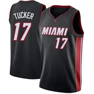 Youth P.J. Tucker Miami Heat Nike Swingman Black Jersey - Icon Edition
